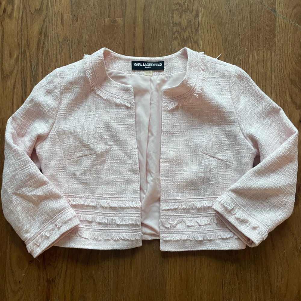Karl Lagerfeld Soft Pink Textured Jacket